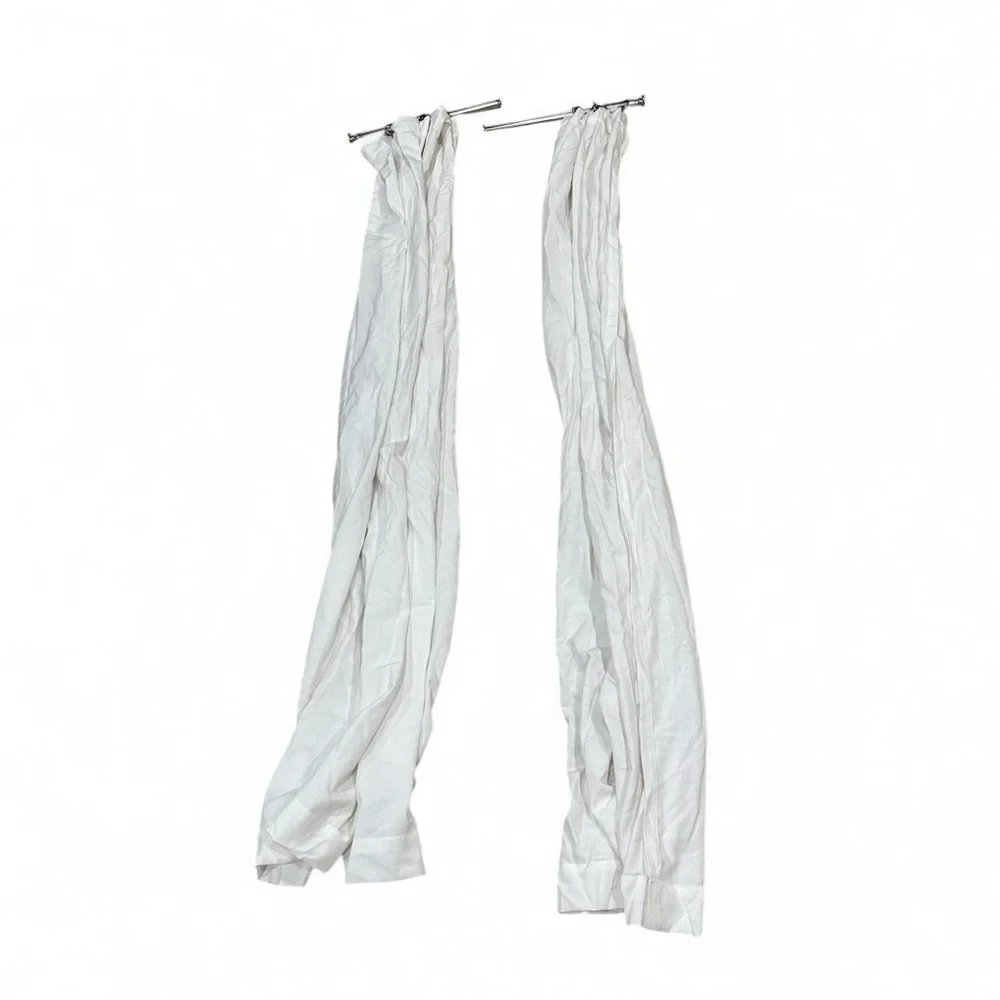 2pk Light Filtering Farrah Curtain Panel UV Protection-Adjustable Rods and Clips